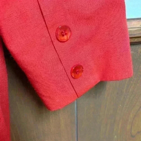 Vtg London Fog Maincoats Red Trench Coat Size 10 P Made In USA - Picture 9 of 14